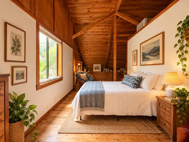 Cozy Rustic Attic Bedroom Retreat