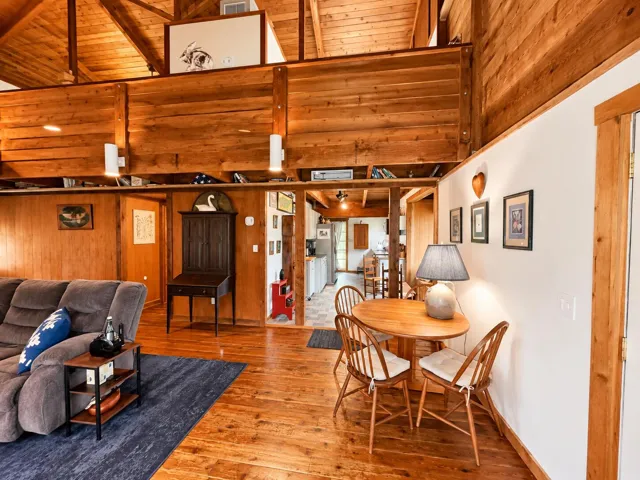 Rustic Cabin Living Space and Kitchen