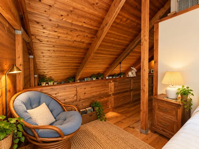 Cozy Rustic Attic Reading Nook