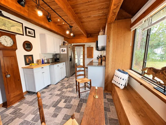 Cozy Rustic Kitchen with Window Seat