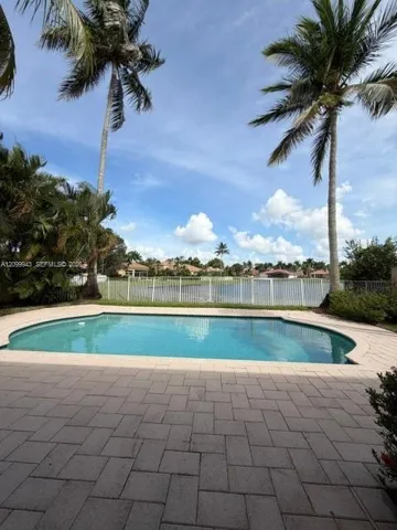 Beautiful view from family room. Spacious back yard
