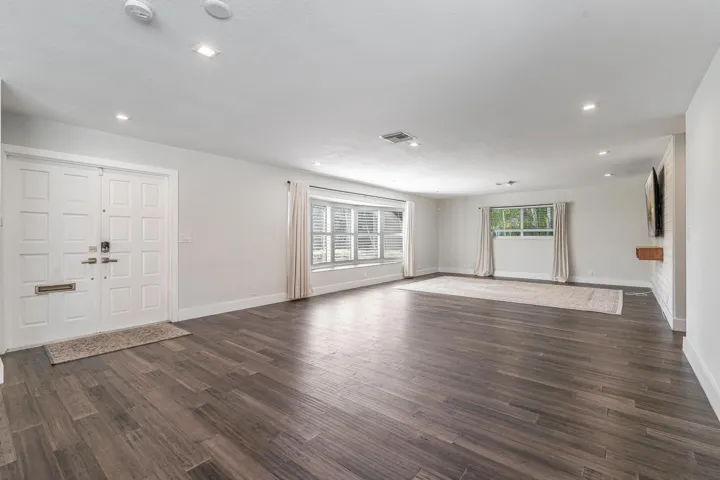 Living room with wood-look floors