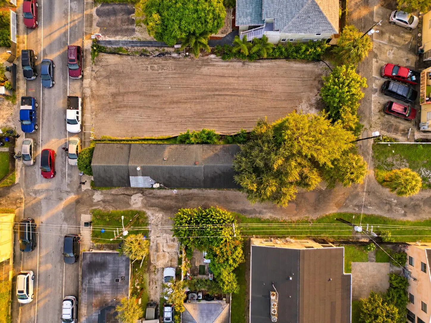 Golden-Hour Aerial Residential Lot