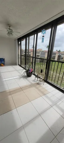 Spacious Balcony-Glass windows.