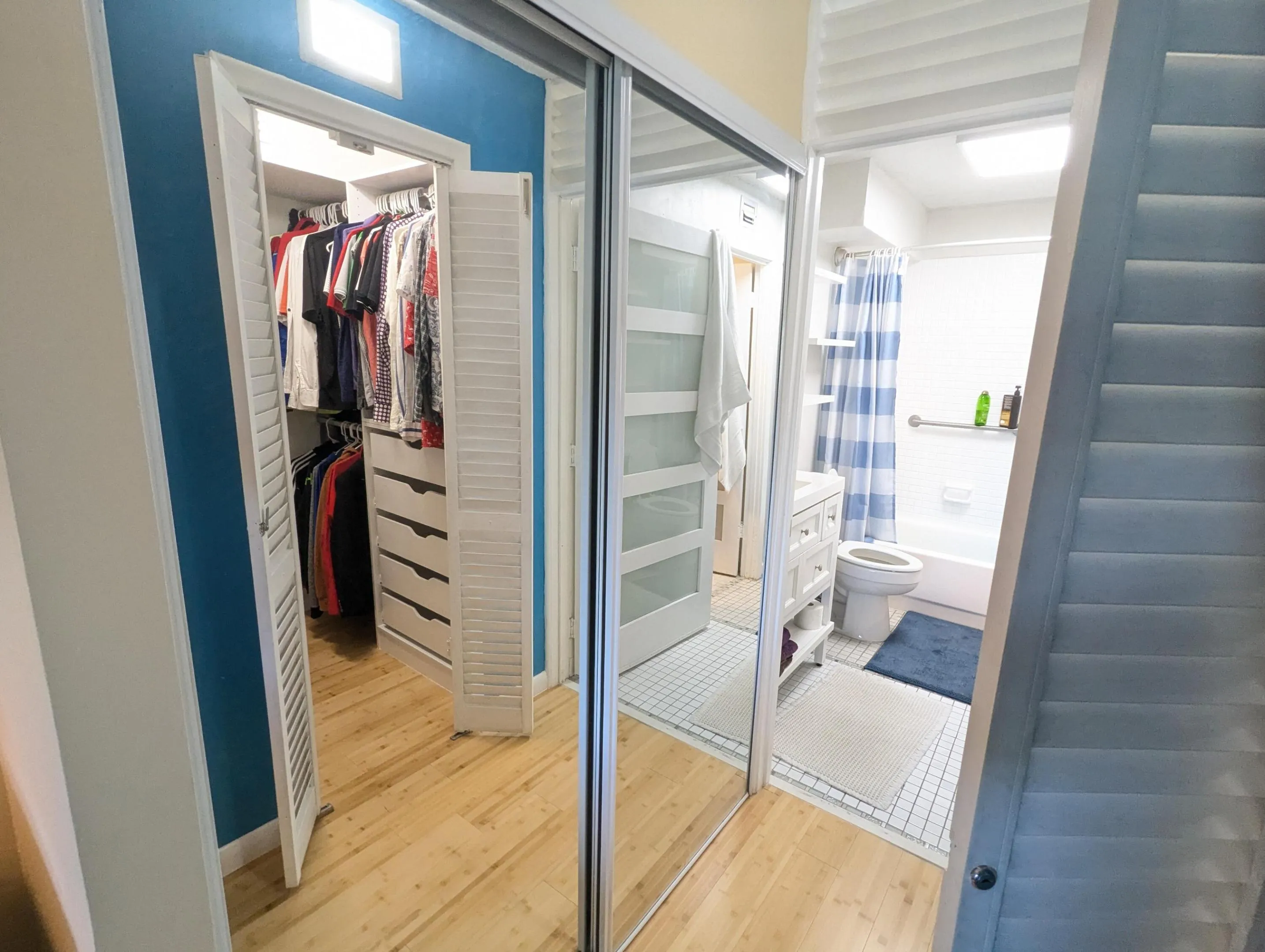 Hall from bedroom to bath.