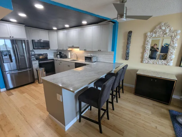 Upgraded open kitchen.
