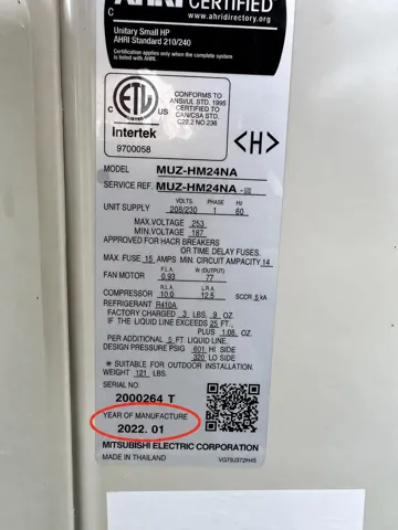 HVAC Equipment Label Highlighting Manufa