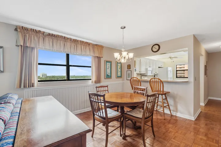 Dining area with pass through window to kitchen