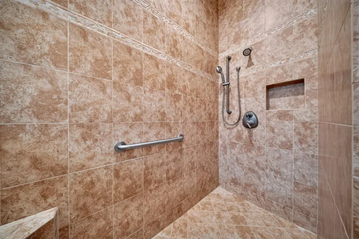 Large tiled shower