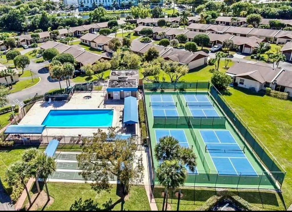Overhead Viburnum Pool n Pickleball Cour