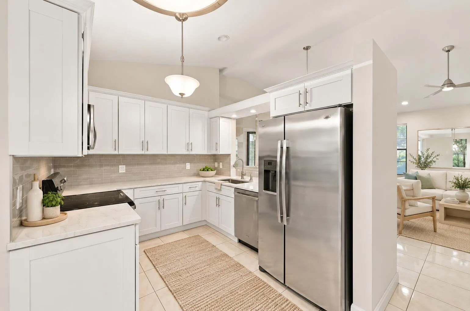 Light Florida Kitchen with Subtle Stagin