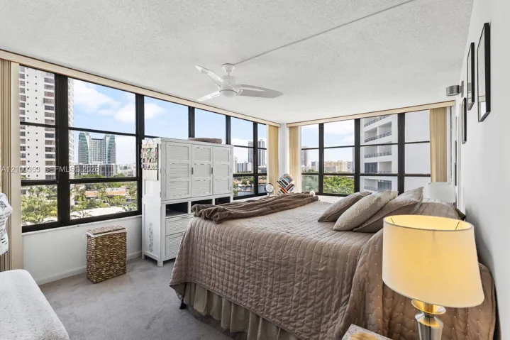 Corner bedroom with windows on two sides