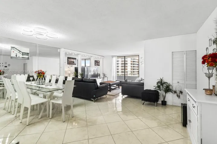 Open living and dining area