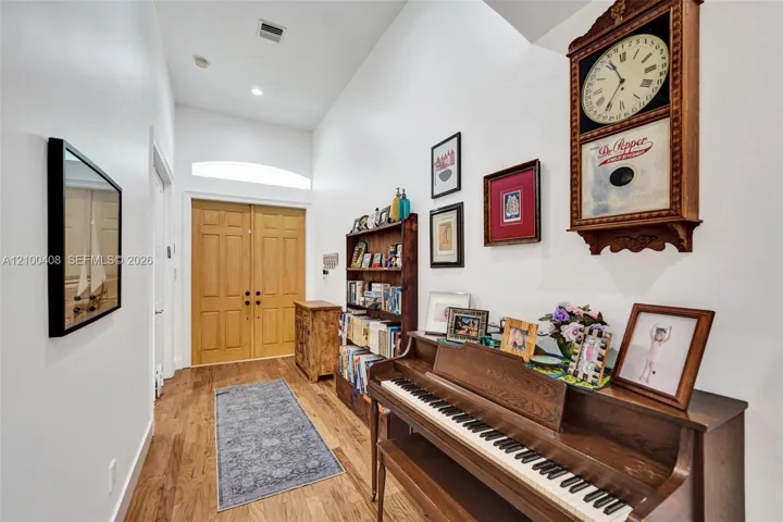 Wood floors throughout the first story.