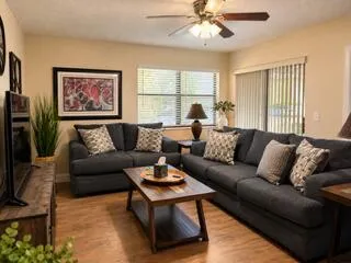 Living with sliders to Patio
