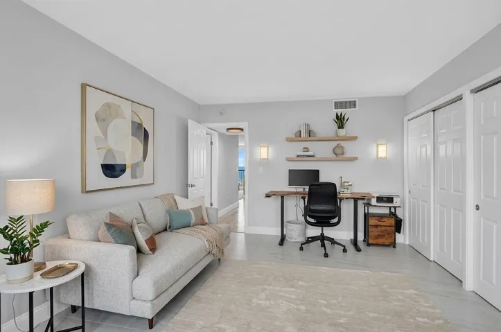 Virtually staged guest bedroom