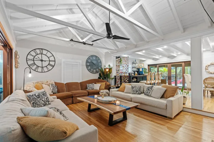 Living area, and family room.