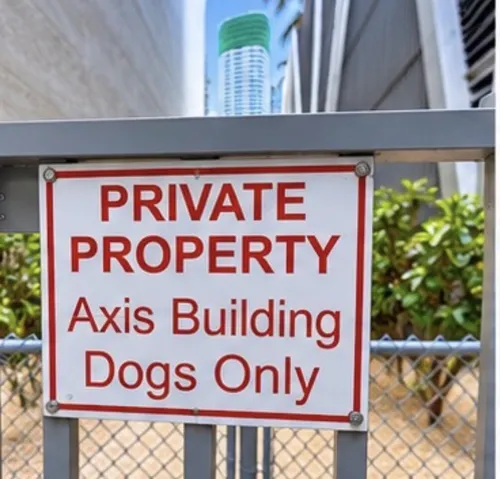 Private dog walking area for the building.