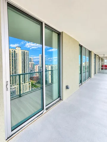 All Impact Glass. All 3 sliding doors belong to your unit.