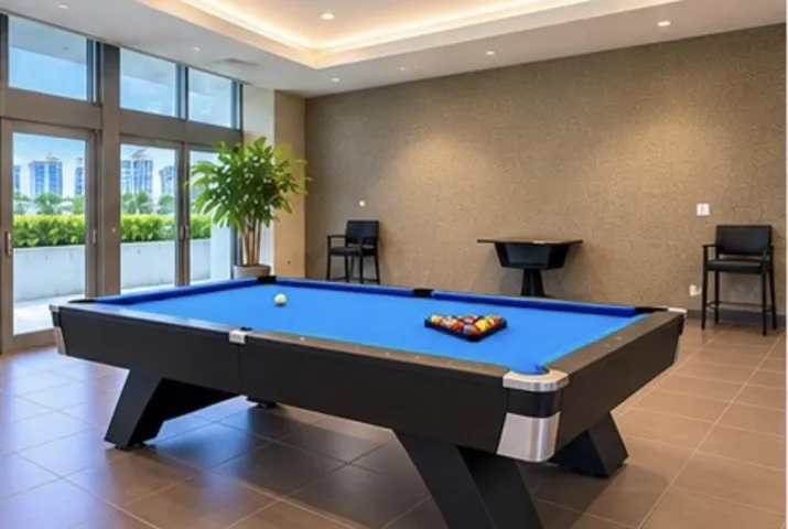Game room pool table.