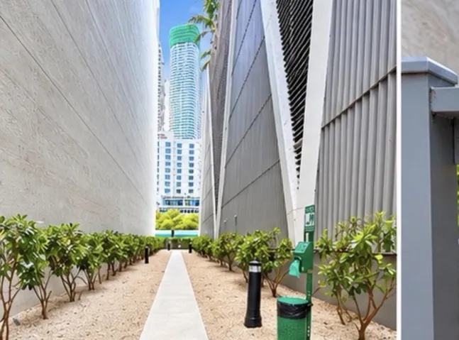 Private dog walking area for the building.