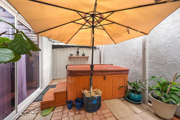 Hot tub by primary bedroom