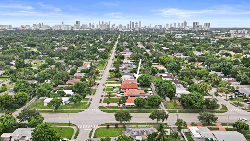 Aerial facing east