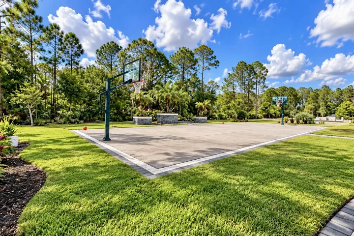 30 x 70 Private Basketball Court. Can Install a Net and Double for Pickleball or Volleyball Court