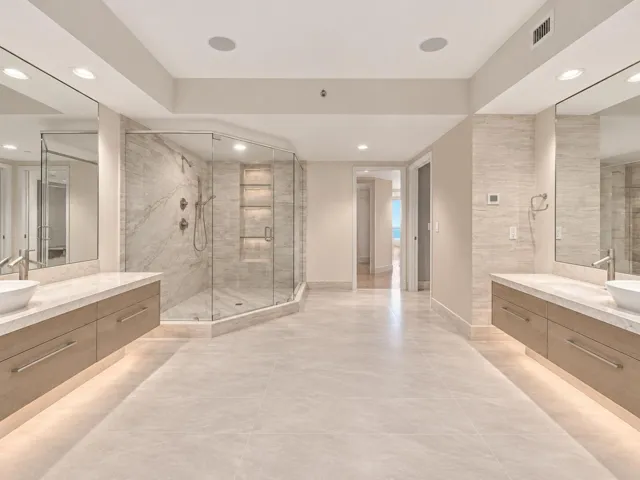 Serene Symmetrical Luxury Spa Bathroom