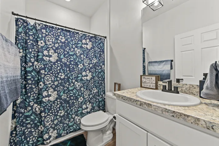 Guest bathroom with spacious vanity
