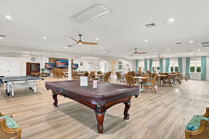 Large Clubroom used for social gatherings, meetings, and games