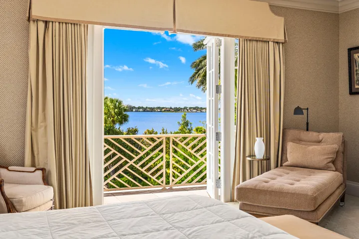 Balcony off of the primary bedroom overlooking the intracoastal