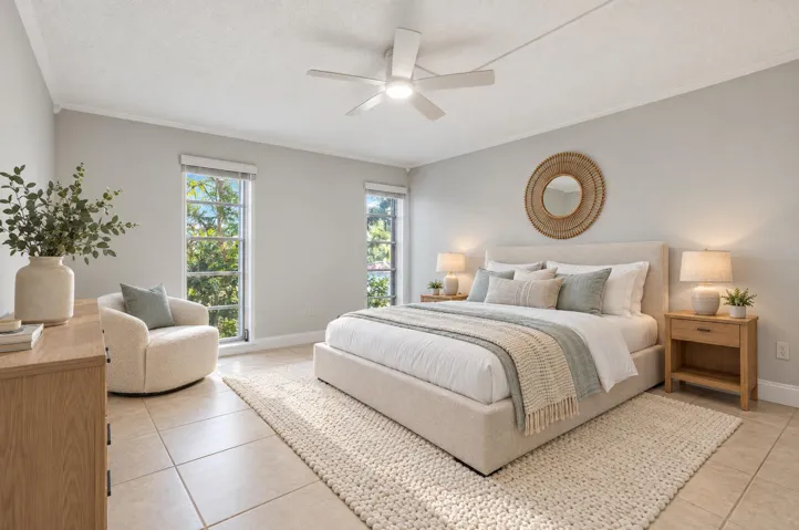 Bedroom staged