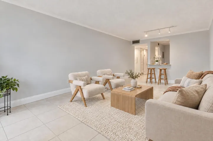 Staged view living area
