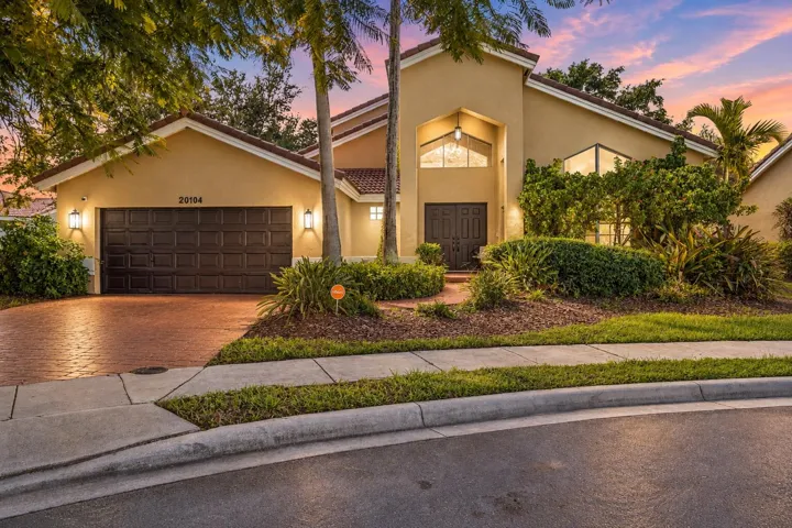 1-print-Twilight Tropical Home at Sunset