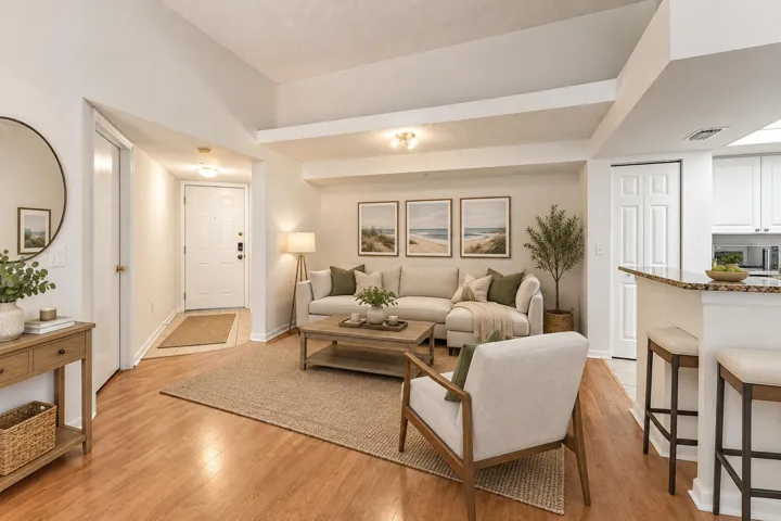 Bright Coastal Open-Plan Living Space
