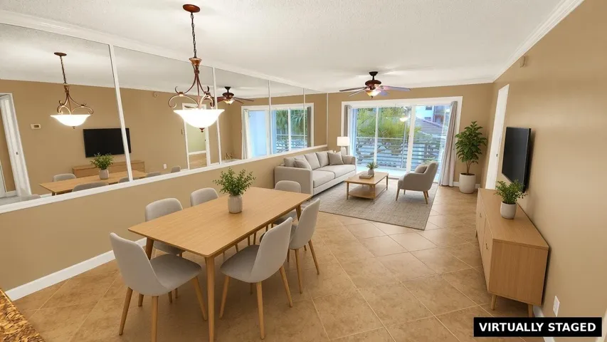 - Virtually Staged Living and Dining are