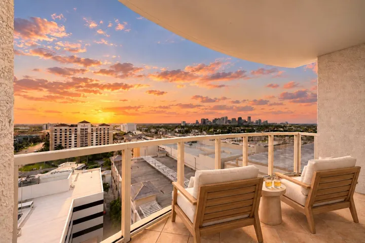Patio is virtually staged