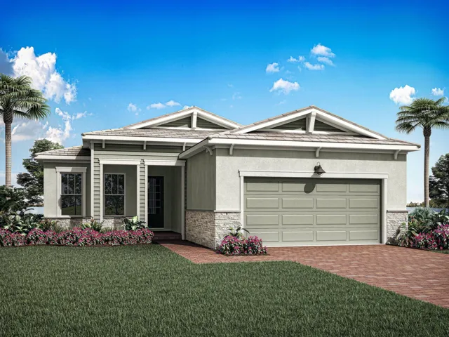 Stock photos represent builder's floorplan