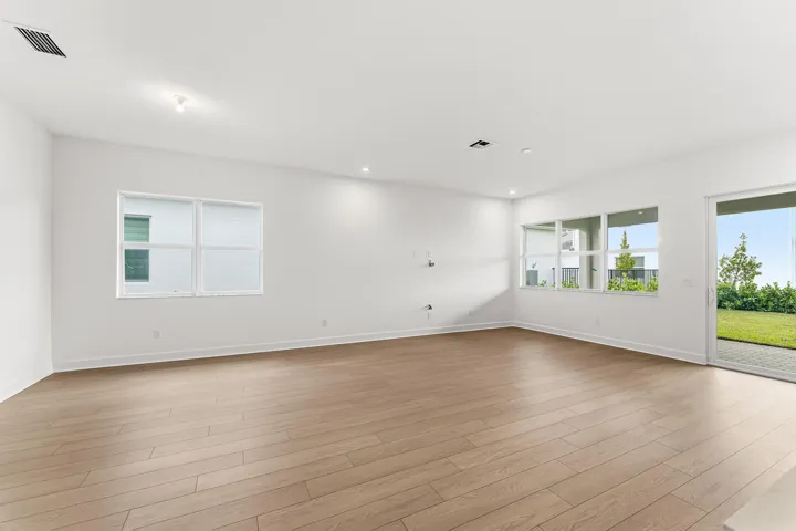 Stock photos represent builder's floorplan
