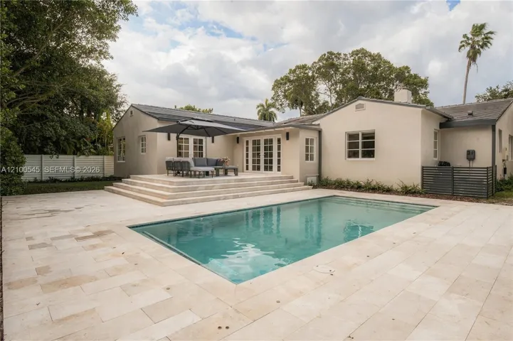 Natural stone paver decking.