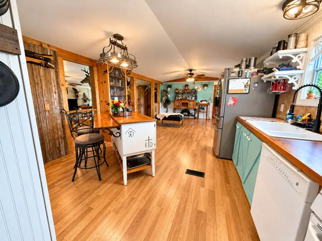 Rug-Free Rustic Farmhouse Kitchen Living