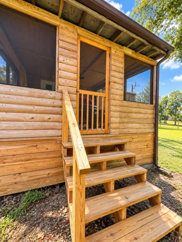 Rustic Screened Porch Entrance
