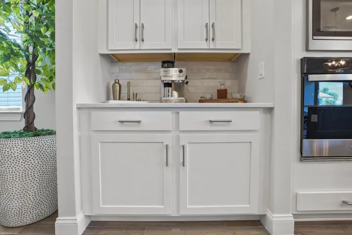 Beverage bar with built-in cabinetry