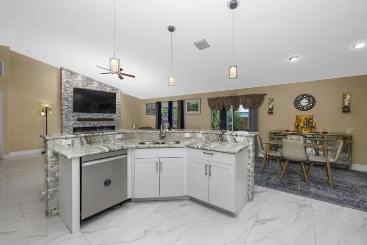 Updated Modern Granite and Stone Kitchen