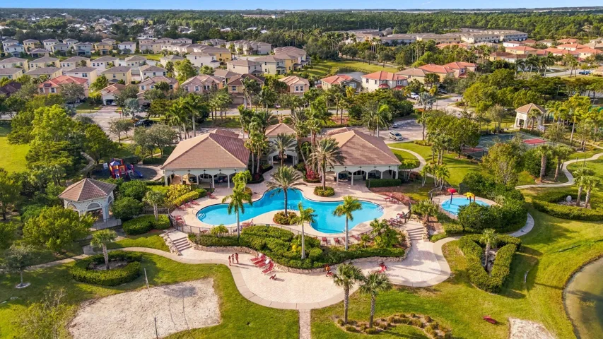 Aerial View of Community Swimming Pool and Amentities