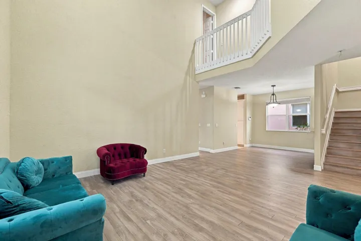 Spacious Living Room with High Ceiling