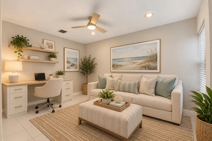 Virtually staged Den