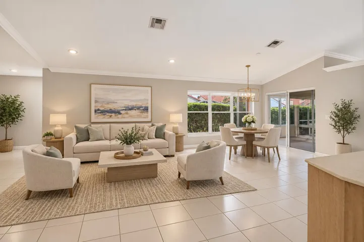 Virtually staged great room