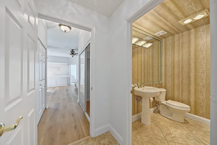 Half bath near downstairs bedroom